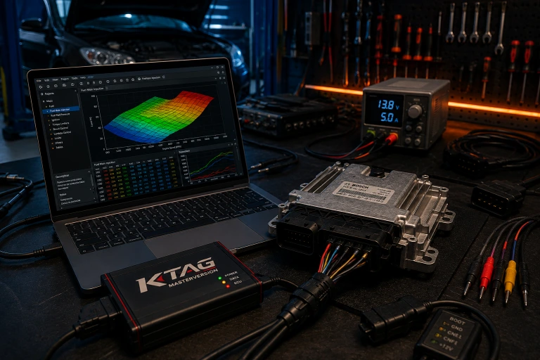 Echipamente pentru chiptuning și citire scriere ECU pe banc de lucru